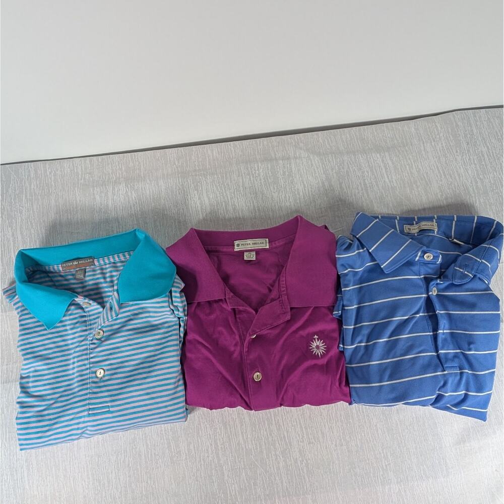 Peter Millar Performance Polo Shirt Bundle Mens Extra Large Lot of 3